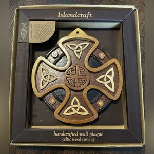 Islandcraft Hand-Carved Eternity Celtic Cross wallhanger from Galway‎